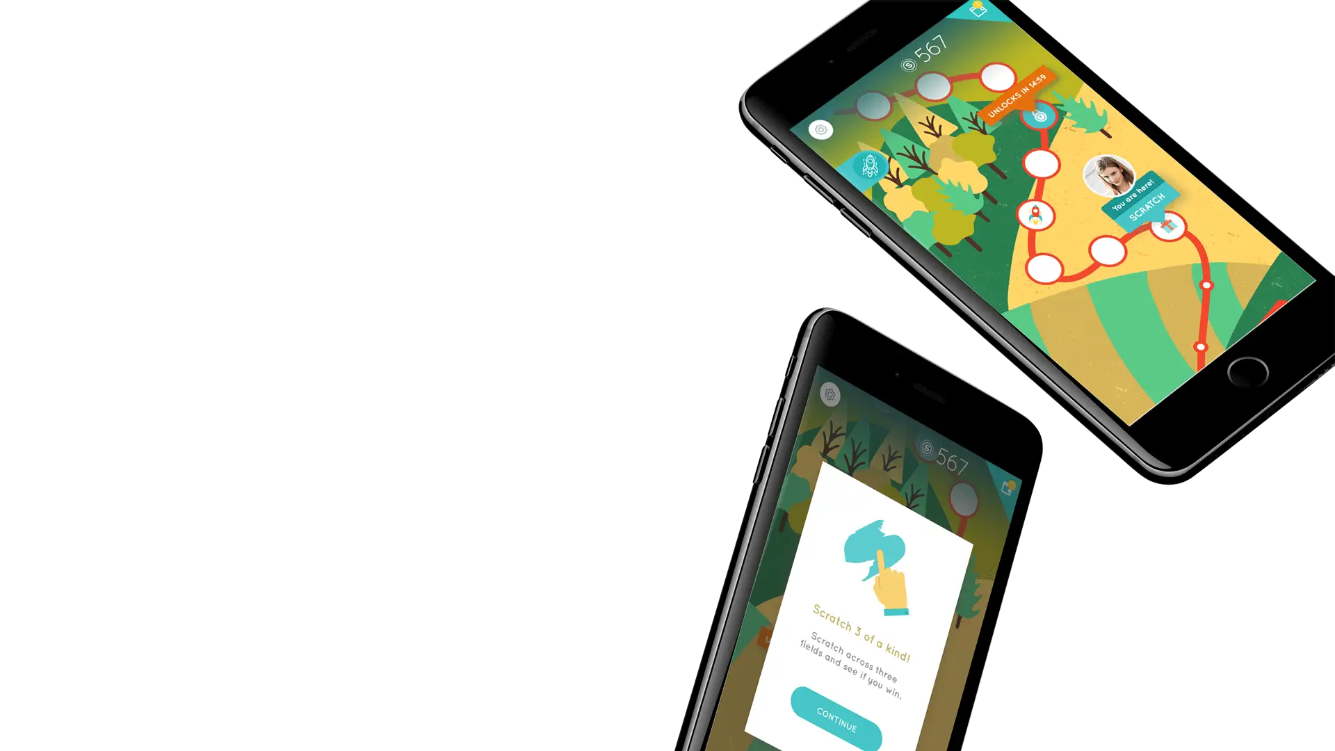 Image of phones with mobile apps running