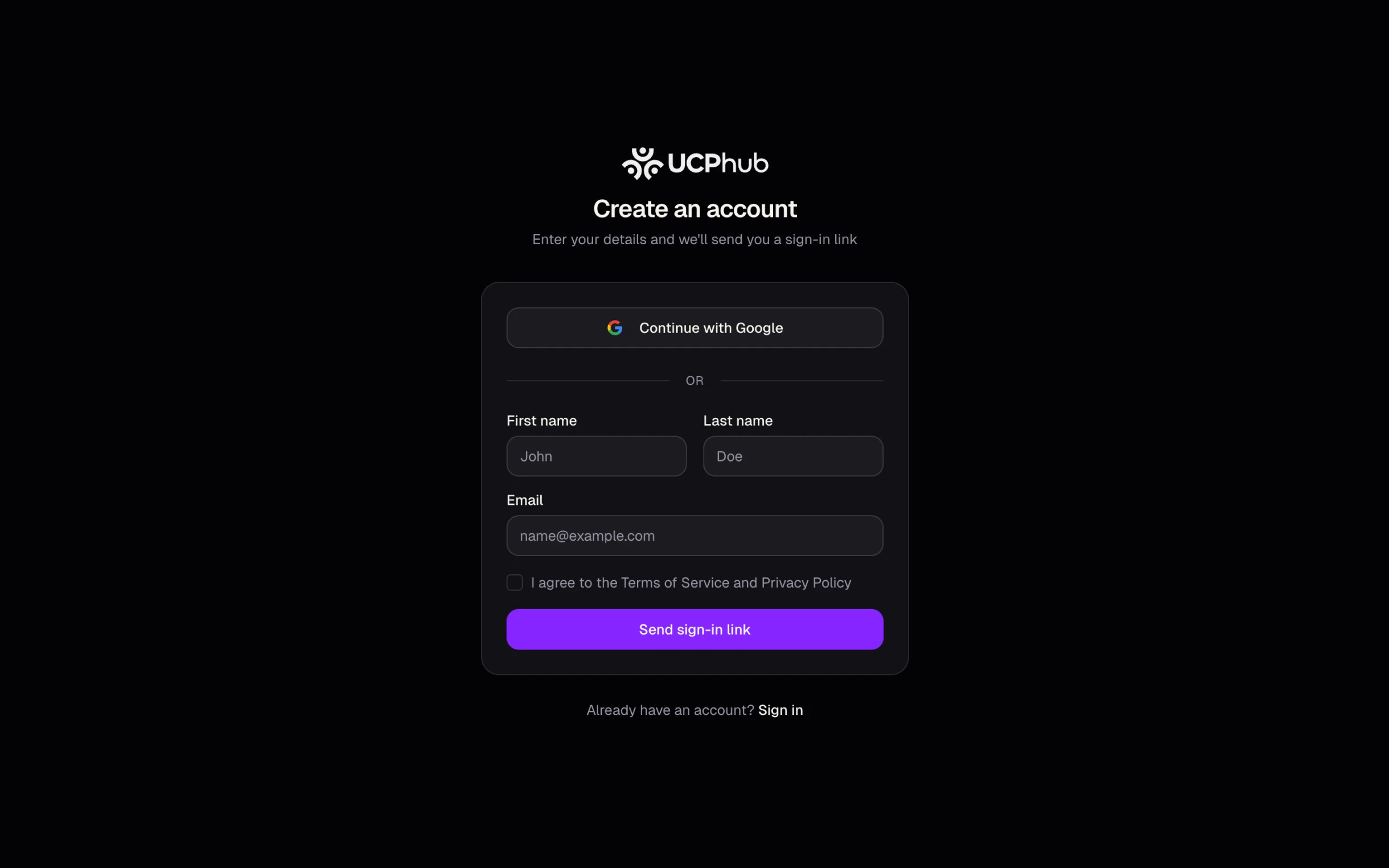 UCPhub login screen (shown within laptop view)